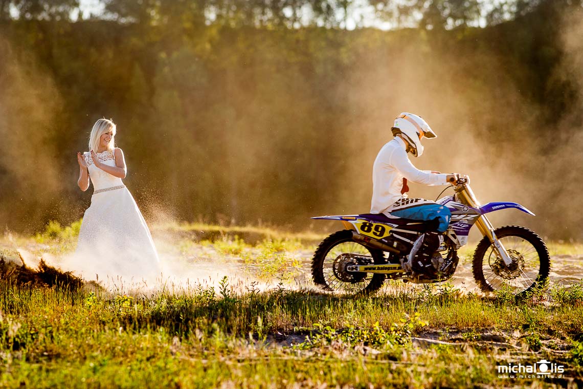 Sesja ślubna na motorze - cross