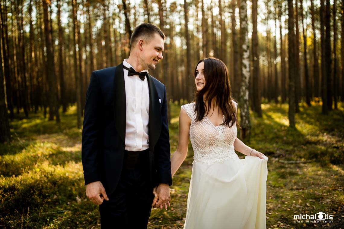 Sesja ślubna w lesie - leśny plener ślubny